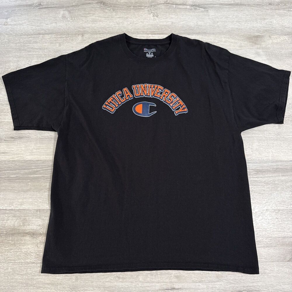 Utica University Shirt Men’s 2XL Black Champion Collegiate Graphic Tee